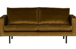 Retro Samtsofa Rodeo 2,5-Sitzer Honiggelb