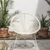 Retro Sessel Acapulcos Bahia Weiß Outdoor Massives Metallgestell