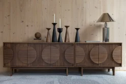 Retro Sideboard Groove Walnuss oder Eiche 2/3türig