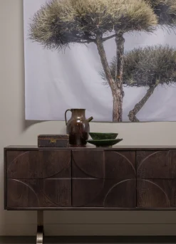 Retro Sideboard TV-Board Draw Mangoholz Walnuss-Finish