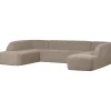 Retro Sofa Couch Sloping U-Form Organic Natur
