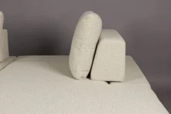 Retro Sofa Ecksofa Shelly Mélange Natur Stoff Metallbeine Rechts