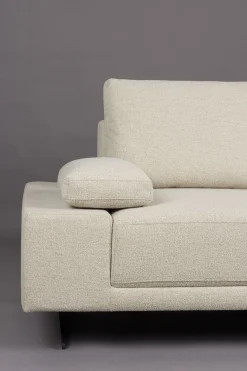 Retro Sofa Ecksofa Shelly Mélange Natur Stoff Metallbeine Rechts