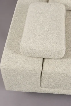 Retro Sofa Ecksofa Shelly Mélange Natur Stoff Metallbeine Rechts