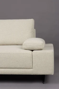 Retro Sofa Ecksofa Shelly Mélange Natur Stoff Metallbeine Links