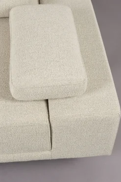 Retro Sofa Ecksofa Shelly Mélange Natur Stoff Metallbeine Links