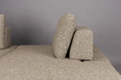 Retro Sofa Ecksofa Shelly Zimtbraun Natur Stoff Metallbeine Rechts