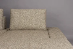 Retro Sofa Ecksofa Shelly Zimtbraun Natur Stoff Metallbeine Rechts