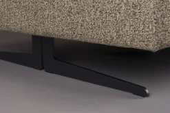 Retro Sofa Ecksofa Shelly Zimtbraun Natur Stoff Metallbeine Rechts