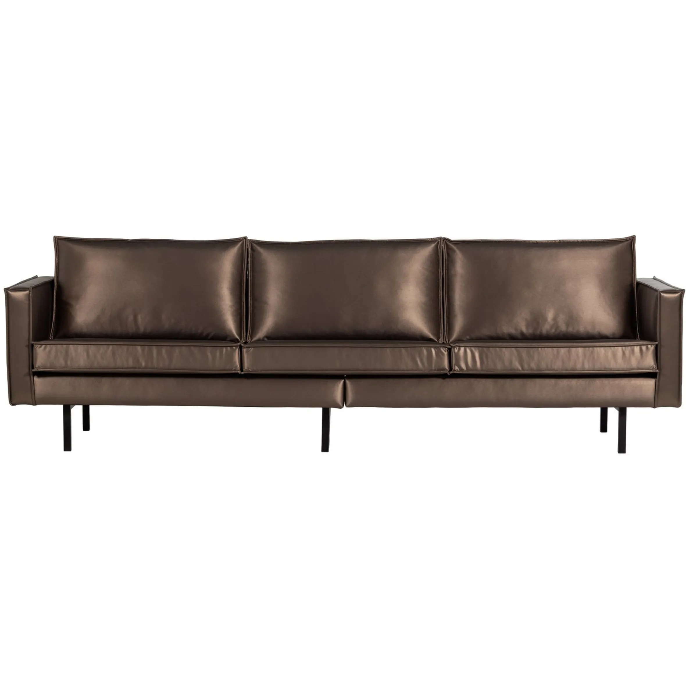 Retro Sofa Rodeo 3-Sitzer Metallic Kupfer Braun