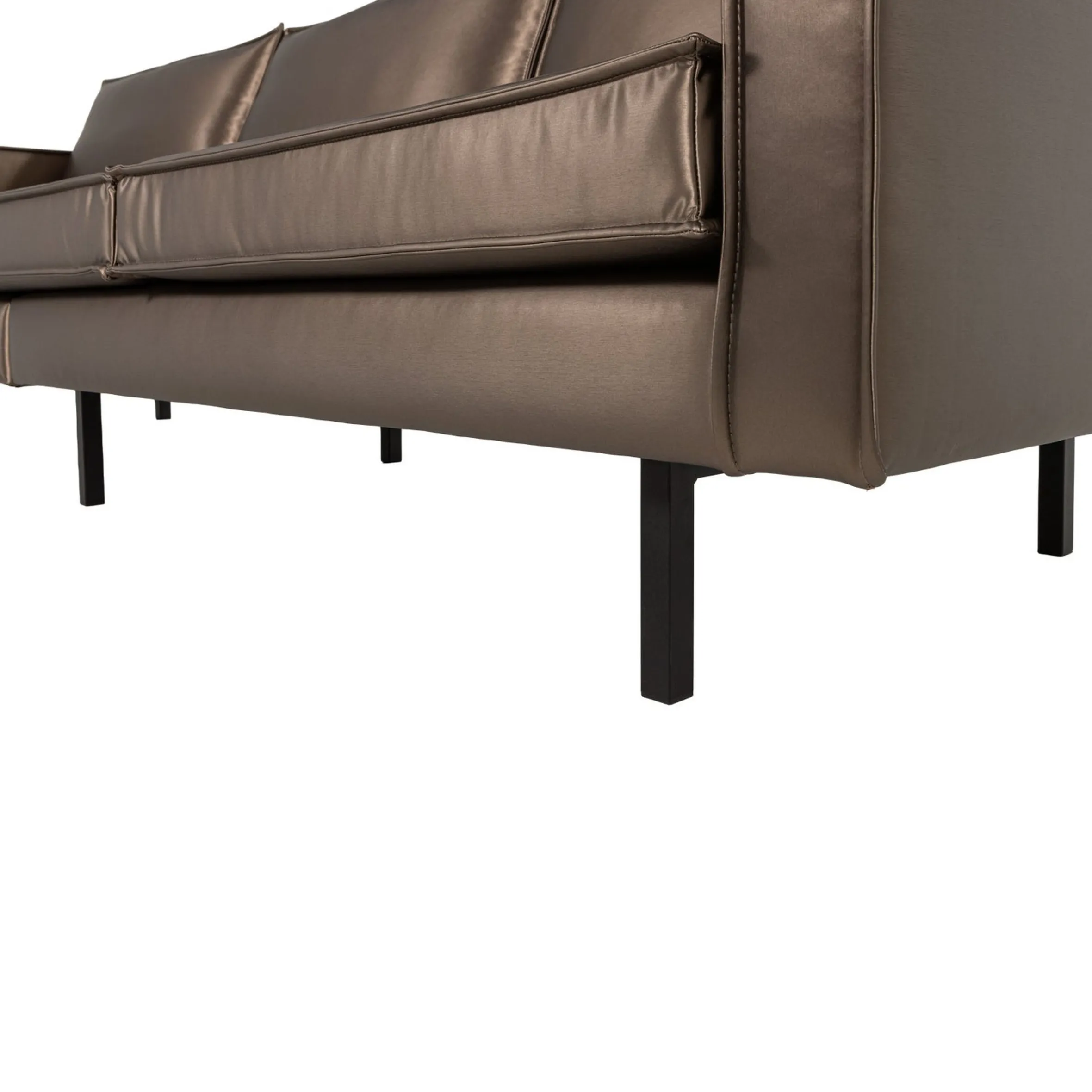 Retro Sofa Rodeo 3-Sitzer Metallic Kupfer Braun