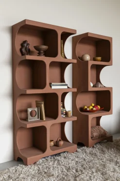 Retro Standregal Bücherregal Dundee Terracotta L