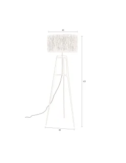 Retro Stehlampe Afra Metallgestell mit Bastschirm in orange