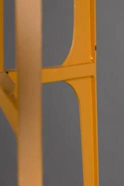 Retro Stehlampe Afra Metallgestell mit Bastschirm in orange