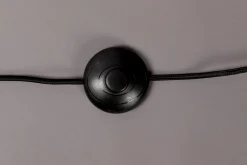 Retro Stehlampe Afra Metallgestell mit Bastschirm in orange