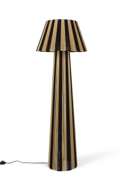Retro Stehlampe Stripe It Up Schwarz Beige