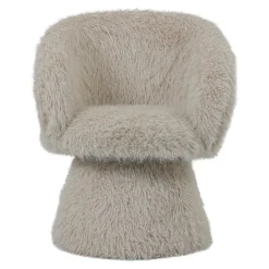 Retro Stuhl Loungechair Hermes Faux-Fur Beige