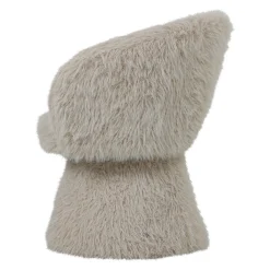 Retro Stuhl Loungechair Hermes Faux-Fur Beige