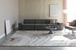 Retro Teppich Solar Grau/Terra 160 x 230 Marmoroptik