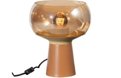 Retro Tischlampe Stehlampe Mushroom Glas Karamellfarben