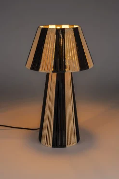 Retro Tischlampe Stripe It Up Schwarz Beige