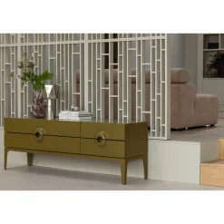 Retro TV-Board Lowboard Merge Olivgrün