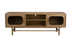 Retro TV-Board Sideboard Caroun Bambus Rauchglas