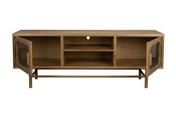 Retro TV-Board Sideboard Caroun Bambus Rauchglas