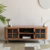 Retro TV-Board Sideboard Yaz Oval mit Sprossenkorpus