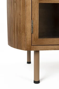 Retro TV-Board Sideboard Yaz Oval mit Sprossenkorpus