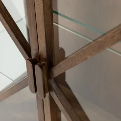 Retro Vitrine Kella Mangolzholz breit Braun