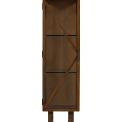 Retro Vitrine Kella Mangolzholz schmal Braun