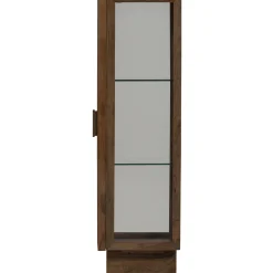 Retro Vitrine Kella Mangolzholz schmal Braun