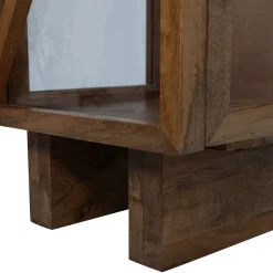 Retro Vitrine Kella Mangolzholz schmal Braun