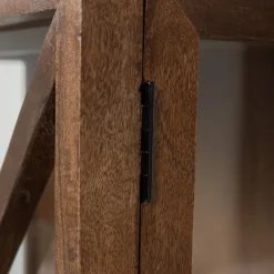 Retro Vitrine Kella Mangolzholz schmal Braun