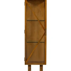 Retro Vitrine Kella Mangolzholz schmal Natur