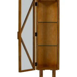 Retro Vitrine Kella Mangolzholz schmal Natur