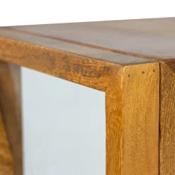 Retro Vitrine Kella Mangolzholz schmal Natur