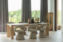 Retro Vitrine Kella Mangolzholz schmal Natur