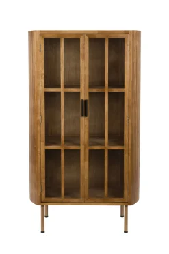 Retro Vitrine Schrank Yaz Oval Sprossenverglasung