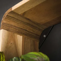 Retro Wandregal 3er Set Curvy Cubes Akazienholz