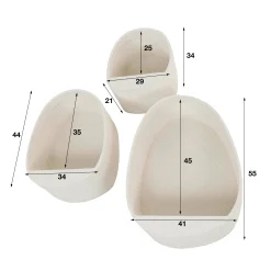 Retro Wandregale 3er Set Stone Tropfenform Marmor-Komposit