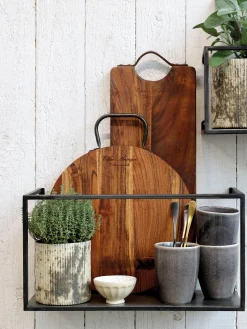 Schneidebrett Servierbrett Tapasbrett Laon Rund aus beständigem Akazienholz Geölt