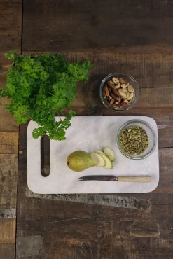 Schneidebrett Servierbrett aus echtem Marmor 37 x 21 cm