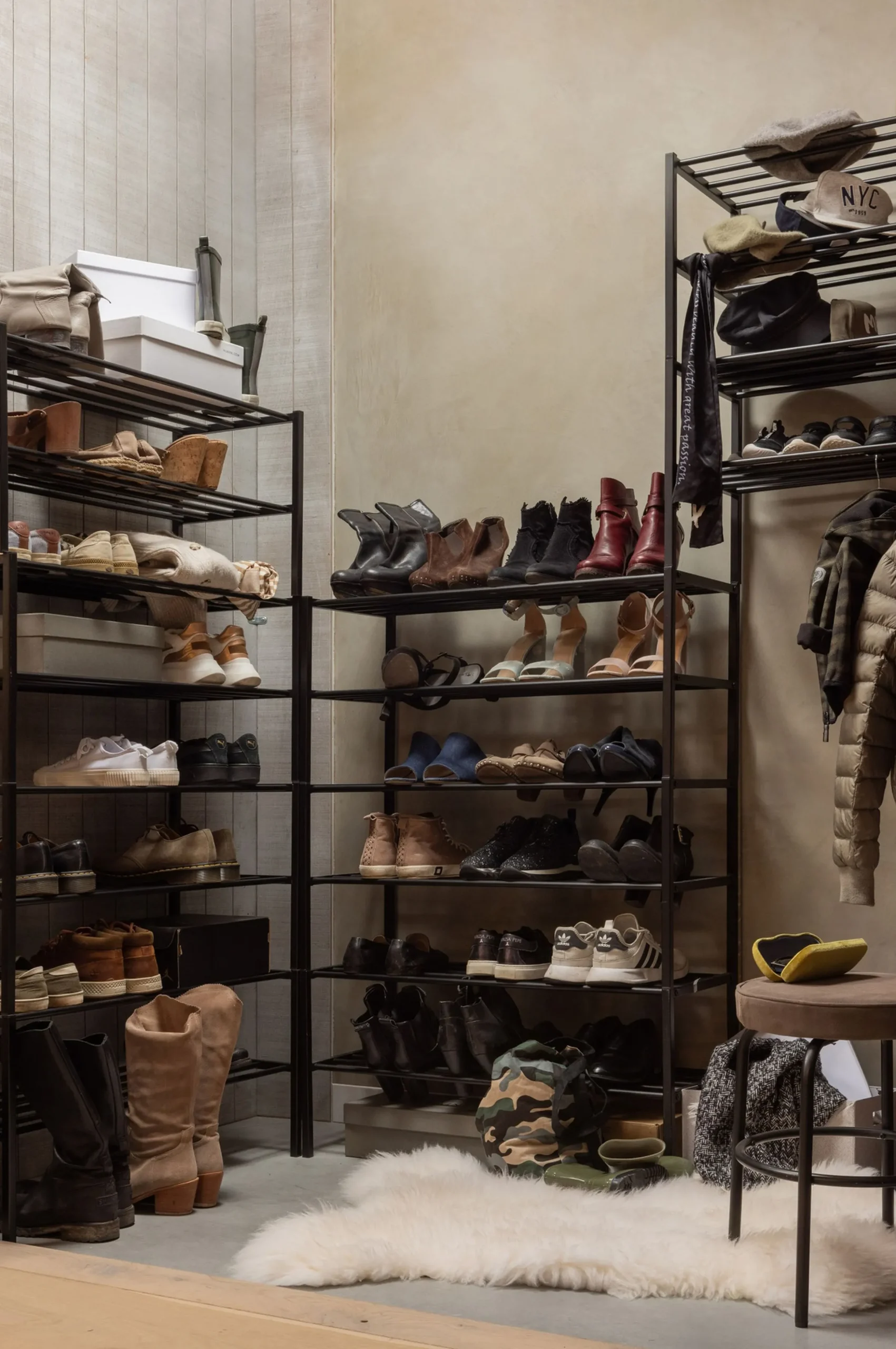 Schuhregal Industrial Ferro Metall Schwarz 80