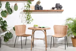 Set Rattan Esstisch 80 Ø Cabana + 2 Butterfly Stühle In/Outdoor