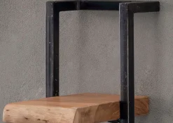 Set Wandregal Akazie Baumkante Edge Metall Groß
