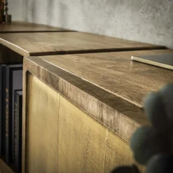 Sideboard Brass für die Wand 2türig Mangoholz Messingbeschläge