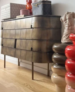 Sideboard Hanna Metall Gold Art Déco - Altgold