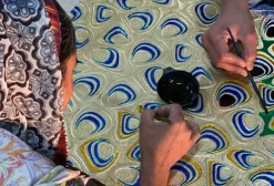 Sideboard Vintage Meena Mangoholz Metall Peacock